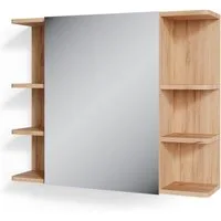 Vicco Badezimmerspiegelschrank Fynn, Goldkraft Eiche/Grün, 80 x 64 cm (1-St)