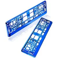 Kummert Business Kennzeichenhalter Set, blau chrom, Kfz Kennzeichenhalterung