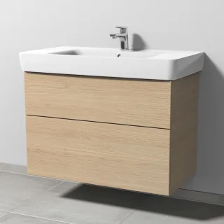 Sanipa 3way Waschtischunterbau zu Geberit Renova Plan Waschtisch mit 2 Auszügen, Eiche-Nordic SM88048