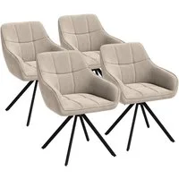skølm Esszimmerstuhl Sköll Drehstuhl mit Samt-Bezug (4er Set, macchiato, bis 150 kg), Küchenstuhl, höhenverstellbar & drehbar, verfügbar als 2er/6er Set