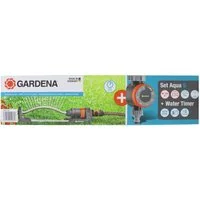 GARDENA Regner Gardena Set 18701-34 Viereckregner Aqua S (18700) + Bewässerungsuhr (1