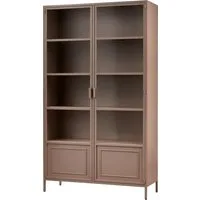 WOOOD Vitrine Ronja XL Metall pulverbeschichtet mit Glastüren, H189 x B110 x T43 cm Tragkraft 20 kg pro Boden, pfleigleicht, einfach zu montierbar