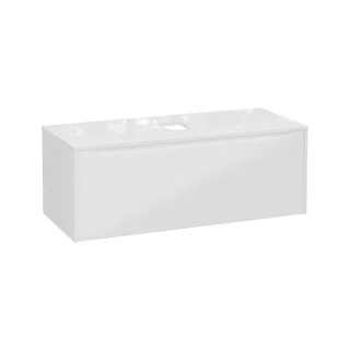 VitrA New Integra Square Waschtischunterschrank (Aufsatzwaschtisch) mit 1 Weiß Hochglanz,80291 80291