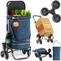 monzana Einkaufstrolley, komplett zusammenklappbar (auch mit Tasche), innenliegendes Kühlfach