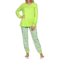 Normann Pyjama Damen Schlafanzug lang mit Bündchen im Ethnolook - auch in Übergrößen
