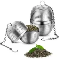 FOUORTUNATE-BEE Teesieb Teeei für Losen Tee, (Tee ei Teesieb Edelstahl 2er Teekugeln Tee ei Sieb 304 Edelstahl Teesieb für Tasse für die Meisten Tasseteekanne Teefilterhalt Teehalter Gewürzei für Teekannen, 2-St)