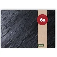 matches21 HOME & HOBBY Platzset Abwaschbare Tischsets 6er Set Schiefer-Optik Stein-Optik, (6-St), Platzsets als Tisch-Untersetzer und Tisch-Deko für Esstisch Teller