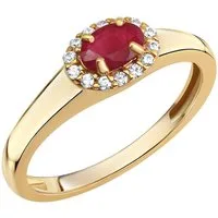 Firetti Goldring Schmuck Geschenk Gold 375 Fingerring Ring, mit Rubin, Zirkonia (synth)