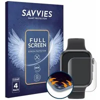 Savvies Displayschutzfolie Fullscreen Schutzfolie für Huawei Watch Fit 4, 4 Stück, Displayschutz Folie Fullcover Klar Transparent