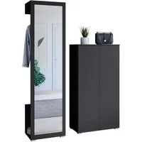 OTTO home Garderoben-Set PARIS/ TOKYO, (Komplett-Set, 2-St), Garderoben-Set Breite 130cm, moderne grifflose Flurmöbel Kleiderstange