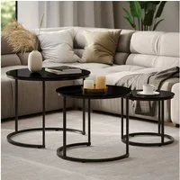 Vicco Couchtisch Montreal, Glas, 55 x 55 cm 3 Teile (3-St)