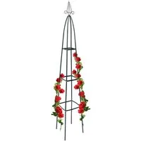 relaxdays Rankhilfe Garten Rankturm Metall ca. 190 cm spitz