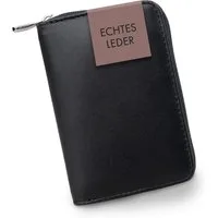 XiRRiX Mini Geldbörse - kleines Portemonnaie für Damen und Herren - mit Reißverschluss (mit Münzfach, 1-tlg), klein und handlich aus anschmiegsamem echtem Leder