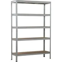 SCHULTE Regalwelt Schwerlastregal Stecksystem 5 MDF Böden 180x120x40 cm (HxBxT), verzinkt