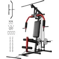 GarveeMore Kraftstation Multifunktionale Fitnessstation für Zuhause, 7-in-1 Kraftstation, Freigewichts-Design, für 2,5 cm / 5 cm Gewichtsscheiben