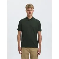 Selected Poloshirt SLHFAVE ZIP SS POLO NOOS Baumwollmischung, regular fit