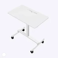 SUPERUN Schreibtisch höhenverstellbarer mobiler Stehschreibtisch mit Gasfeder (1-St), mit 360°‑Lenkrollen & stabiler Metallbasis für Homeoffice & Laufband