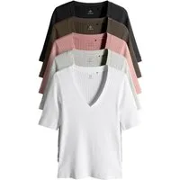 The Set V-Shirt The Set T-Shirts mit V-Ausschnitt, 5er-Pack (5-tlg)