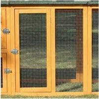 Zooprinz Hühnerstall Hühnervoliere Flexi mit oder ohne Auslauf 215x70x65 cm (BxHxT), Metall Kotschublade, Flexibler Stall, Kiefernholz
