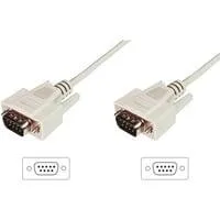 Serielles Datatransfer Anschlusskabel, D-Sub9 (Stecker) > D-Sub9 (Stecker) beige, 3 Meter