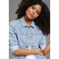 KangaROOS Jeansjacke modischer Stil, normaler Kragen, aufgesetzte Taschen, Comfort Fit