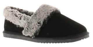 Hush Puppies Ariel Wildleder Damen Hausschuhe In Schwarz