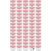 Wellgro Vorratsglas Einmachgläser Schraubdeckel rot kariert - 230 ml, (75-tlg)