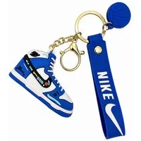 soma Schlüsselanhänger Sneaker-Rucksackanhänger Bag 6cm Basketball & Karabiner blau weiß (Set, 1-tlg., Geschenk-Set), Sportlicher Sneaker-Anhänger mit Basketball und Karabiner