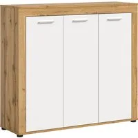OTTO home Schuhschrank AOSTA, Höhe 108cm, 3 Türen, 10 Einlegeböden, 12 Fächer (in verschiedenen Farbausführungen erhältlich, individuell kombinierbar) Kommode, Schrank, Sideboard, Flurkommode, Anrichte, Garderobenschrank