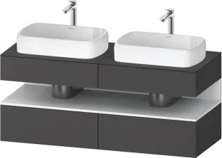 Duravit Qatego Konsolenwaschtischunterbau wandhängend Graphit Matt 1400x550x600 mm - QA4767018490000 QA4767018490000