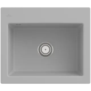 Villeroy und Boch Subway 60 S Einbauspüle 330901SM mit Ablaufgarnitur, 600 x 510 mm, Handbetätigung, steam CeramicPlus