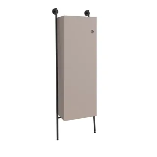 VitrA Plural Hochschrank mit Metallrack 53 x 30 x 159 cm (BxTxH) mit 1 Tür Taupe Matt,80482 80482