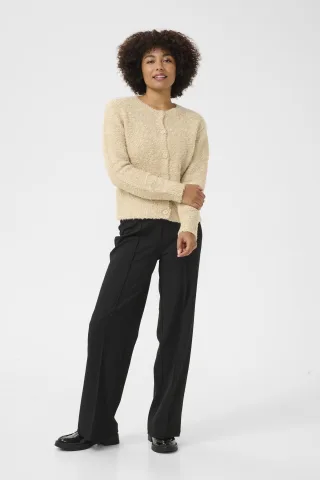 Strickjacke Gerade Passform cream