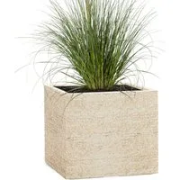 Pflanzwerk® Pflanzkübel CUBE Premium Fiberglas Blumenkübel Frostbeständig mit Lotus-Effekt, Lotus-Effekt - Handgefertigt - Eckig - Frostbeständig