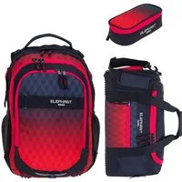 ELEPHANT Schulrucksack Hero Signature Schultasche (Set, 3-tlg., 3 Teile Rucksack Sporttasche Mäppchen Box), Softcase Schulranzen Schulmappe +rsm