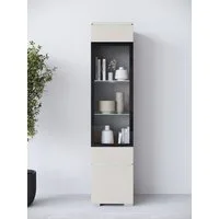 Home affaire Vitrine Vera, Glasvitrine, Höhe 130 cm, in verschiedenen Farbausführungen (1-St) LED-Beleuchtung, Türanschlag frei wählbar, stehend/hängend
