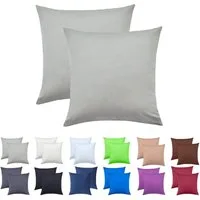 NatureMark Kissenbezüge 2er Pack Jersey Kissenbezug Kissenhülle, (2 Stück), Kissenhülle in vielen Größen und Farben (40 x 40 cm, Silber grau)