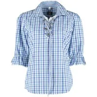 OS Trachten Trachtenbluse Paruvo Tailliert, Liegekragen, 1/1-Arm, Spitze