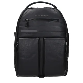 Piquadro Schwarzer Leder-Rucksack