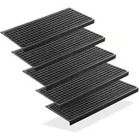 BigDean Stufenmatte 5 Stück Treppenstufenmatten aus Gummi 75 x 25 cm Anti Rutsch, Eckig, Höhe: 3 mm, Outdoor geeignet, Antirutsch, Witterungsbeständig, Easy Clean