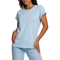 DENIMFY T-Shirt Damen Top DFSophie Regular Fit (1-tlg) kurzarm Sommershirt mit Rundhalsausschnitt