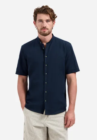 No Excess - Shirt Short Sleeve Granddad With Linen Night - Gr. - XXL
