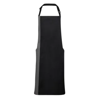 Premier Unisex-Kontrast-Latzschürze (Schwarz/Dunkelgrau)