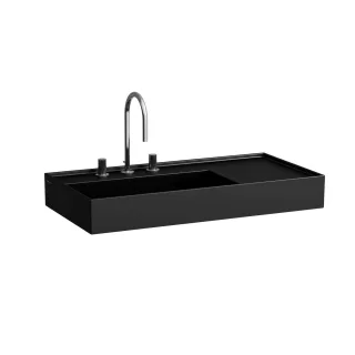 LAUFEN Waschtisch Kartell · LAUFEN 460x900x150, ohne Hahnloch, ohne Überlauf, Ablage rechts, schwar H8103387161121