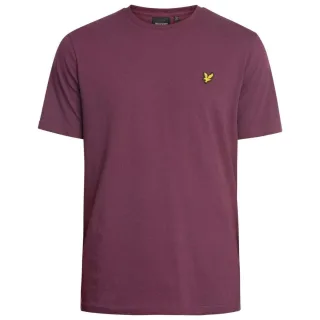 Dunkelviolettes T-Shirt mit Lyle & Scott-Markenlogo auf der Brust