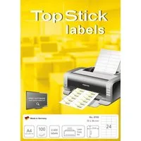 TopStick Etiketten Universal-Etiketten Papier weiß selbstklebend 70x36mm 100 Blatt=2400 E