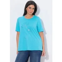Ulla Popken T-Shirt T-Shirt Blüte Classic Rundhals Halbarm