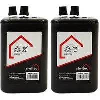 siwitec 2 x Blockbatterie für Warnleuchten im Straßenbau, 6V Batterie Typ AR25 Batterie, 4R25 (6 V V), 6 V, 7 Ah, Typ 4R25600 Minuten Dauer