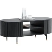 ALLHOUSE24 Couchtisch ZOYA mit Ablage, Schlanke schwarz-goldene Metallbeine, Sofatisch (1x Couchtisch), Breite 104 cm