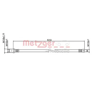 Metzger Bremsschlauch vorne Iveco Daily 4 5
